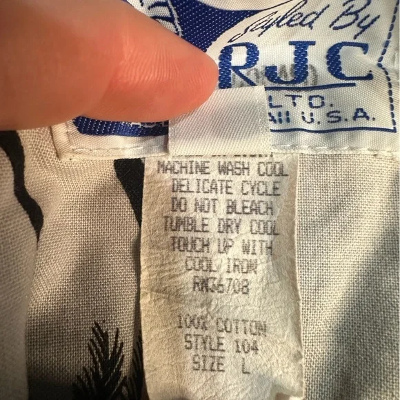 Vintage RJC Hawaiian Shirt Mens L Tropical Beach Scene Short Sleeve Sail Floral - Picture 11 of 12